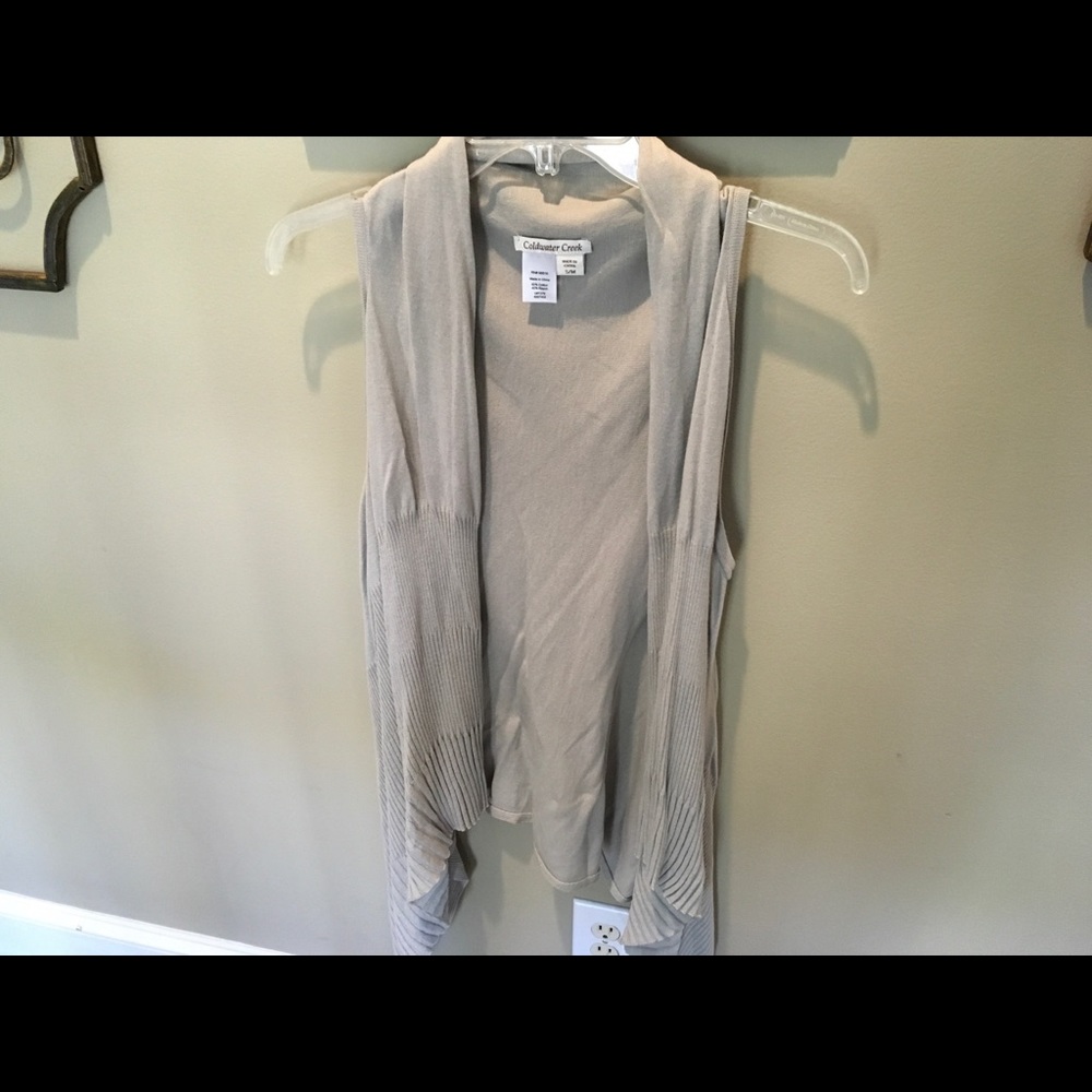 NWT Coldwater Creek Sm/Med Gray Long Sweater Vest